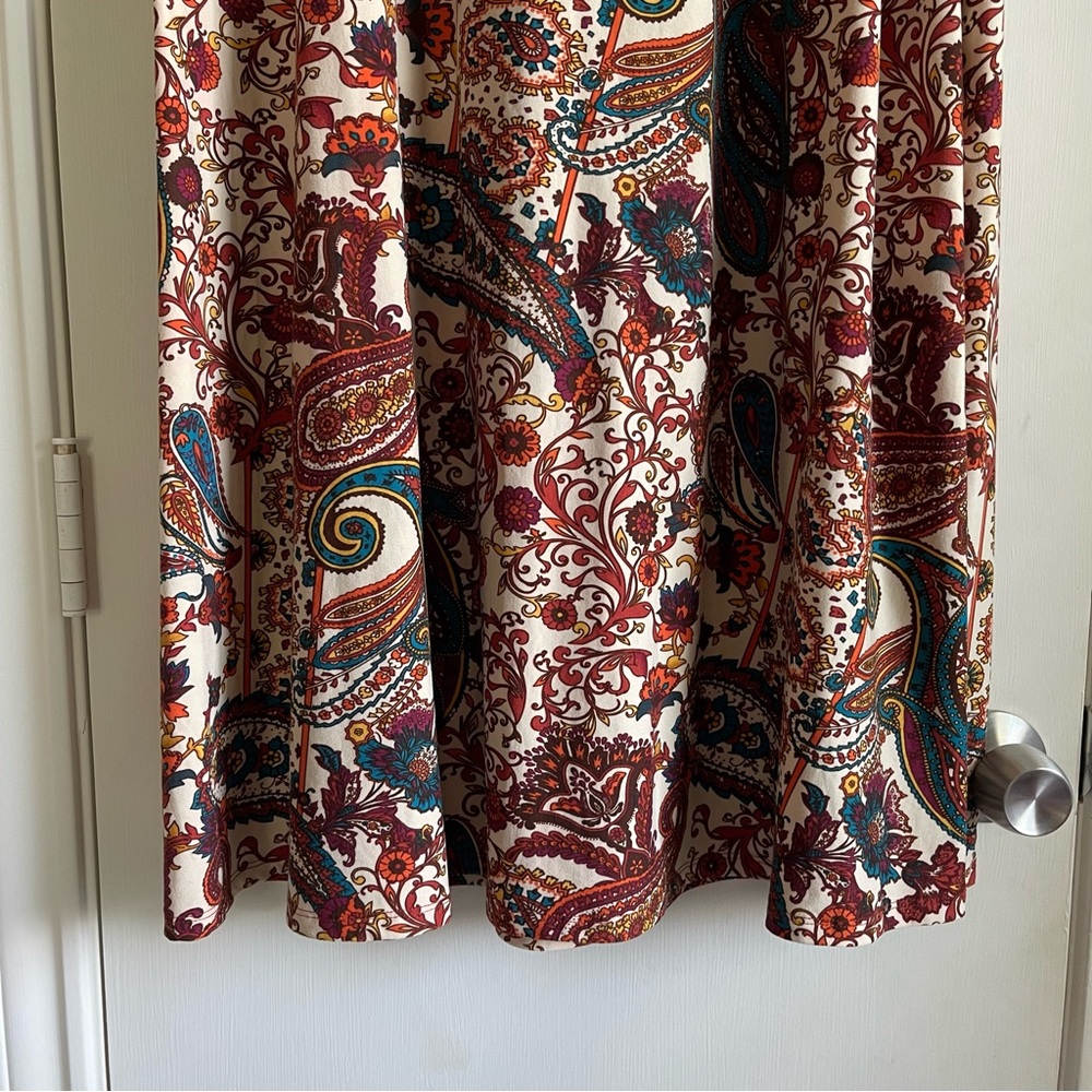 Cato Paisley Maxi Skirt Womens Size Large Multicolor‎ Stretch Soft Jersey Fall - Picture 7 of 9